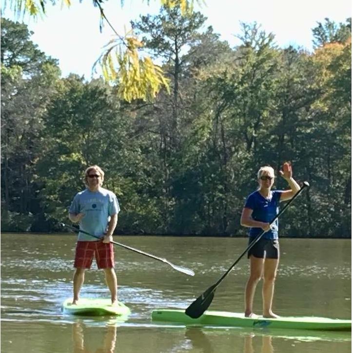 Finally getting the SUPs out of the garage -  Trap Pond State Park!