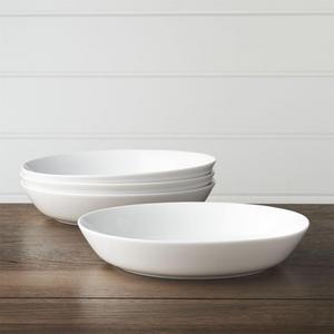Set of 4 Hue White Low Bowls