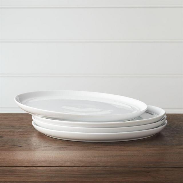Set of 4 Hue White Dinner Plates