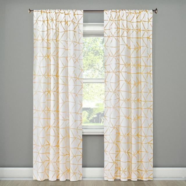 108"x54" Sketched Triangle Curtain Panel Wheat - Project 62™