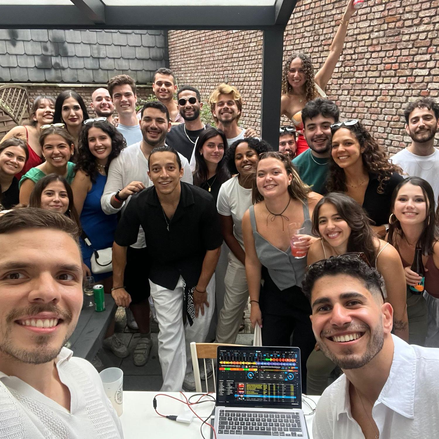 Partying with our friends in Brussels