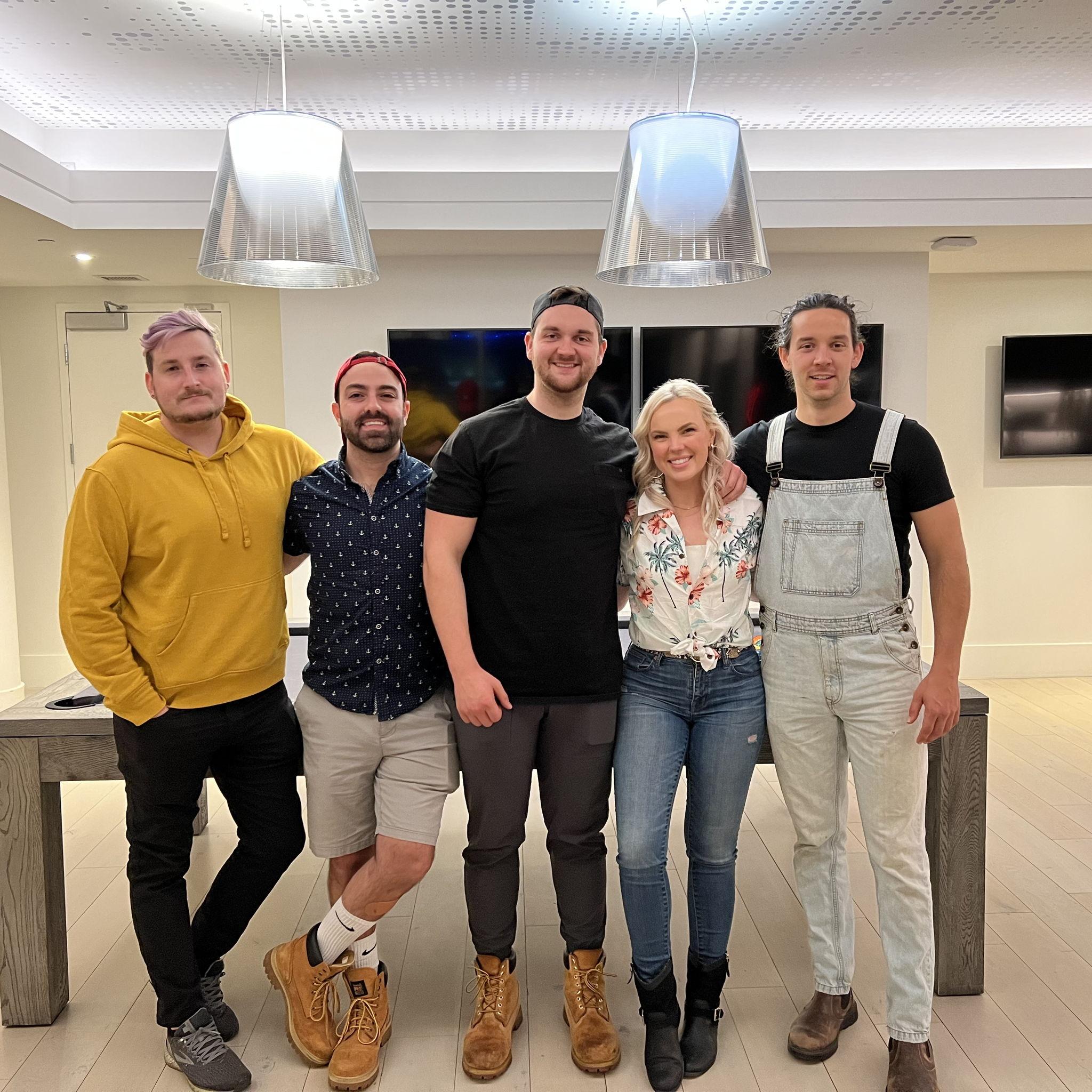 We surprised Gary at his birthday dinner by all dressing up as him