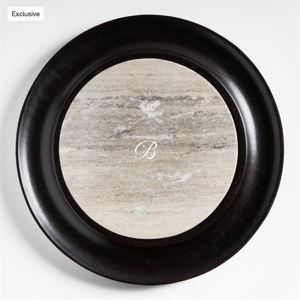 Personalized Wood and Tuscan Marble Cracker Serving Board Set