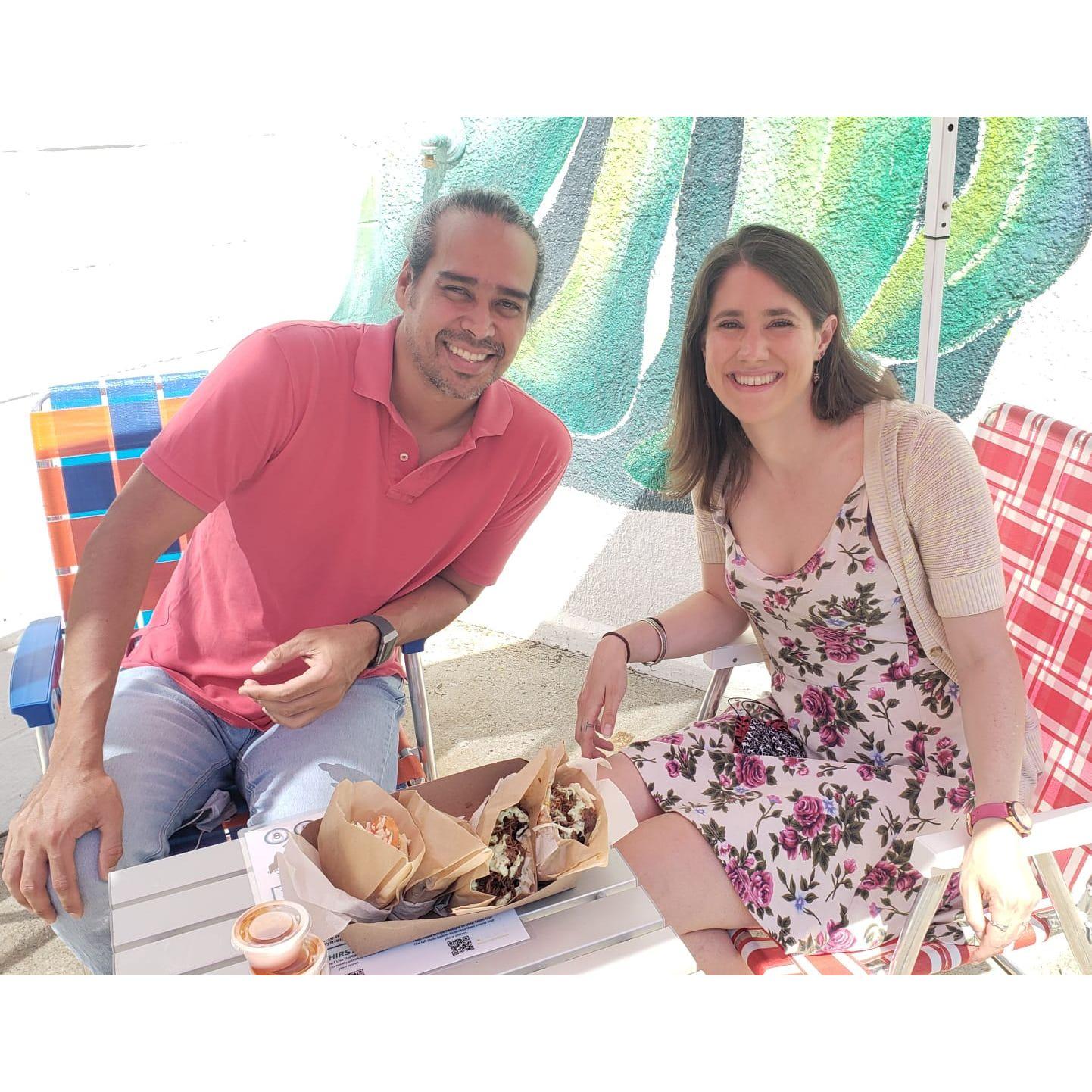 Our second date and our first photo together on July 4th, 2020!