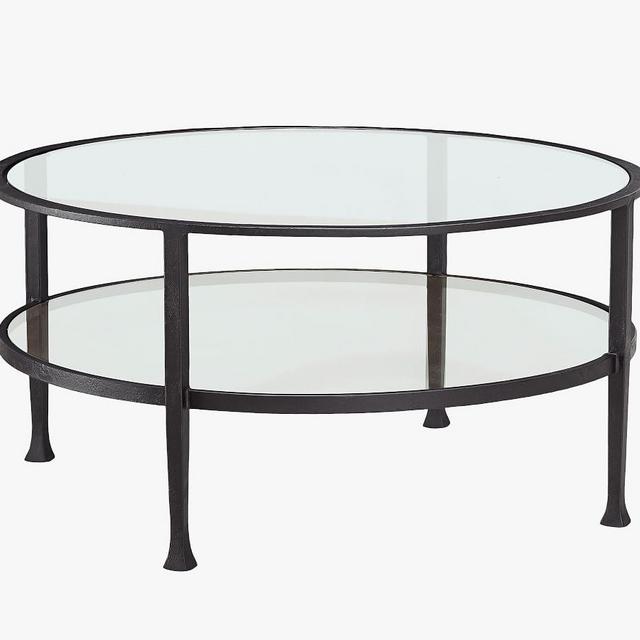 Tanner Round Coffee Table, Matte Iron-Bronze