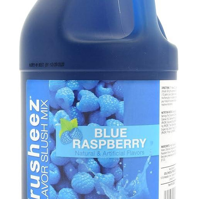 Frusheez Blue Raspberry Slush and Slushie Mix, 1/2 Gallon