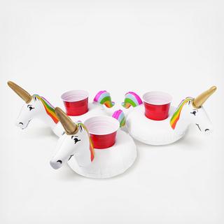 GoFloats Inflatable Unicorn Drink Holder, Set of 3