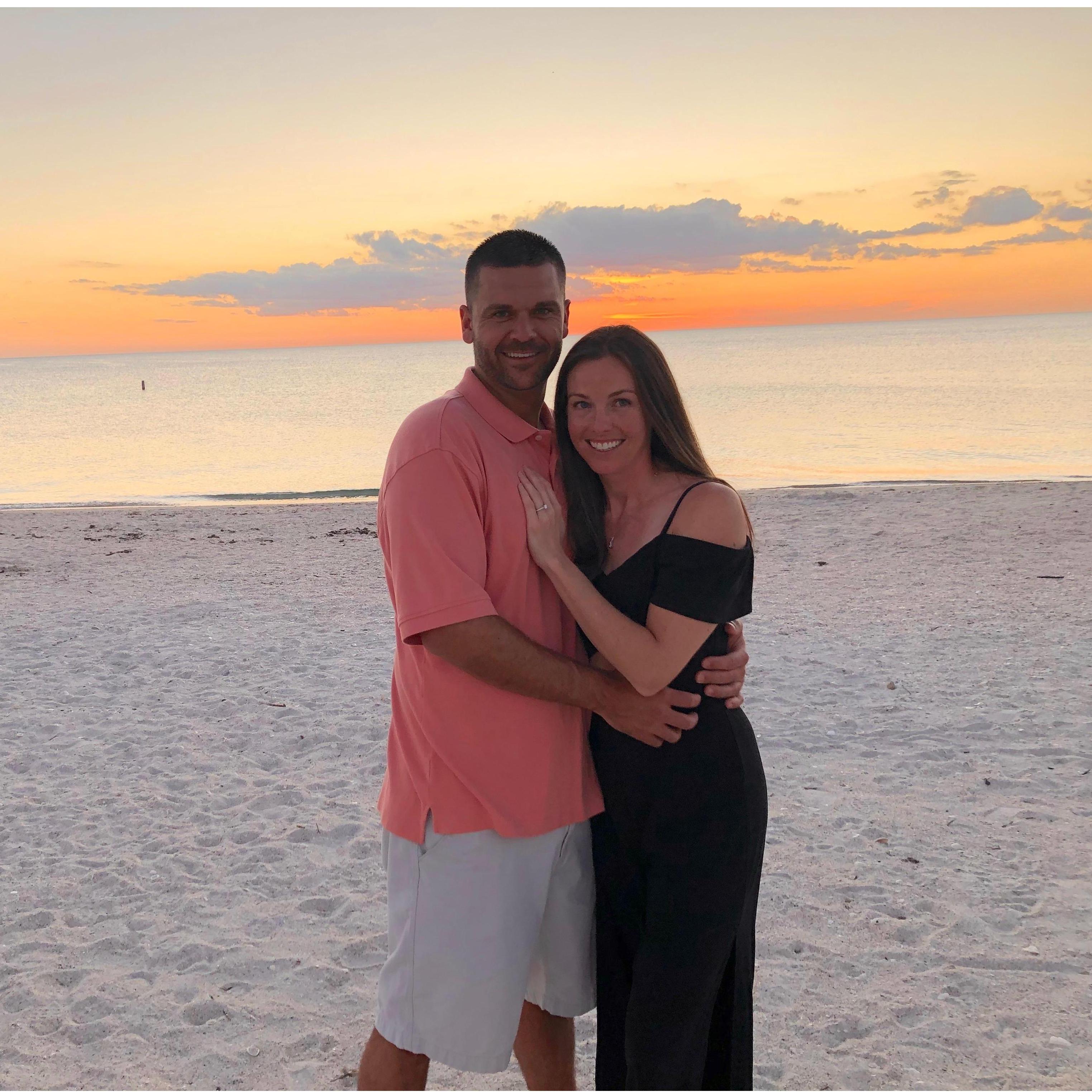 Sunset proposal. Nokomis Beach, Florida.