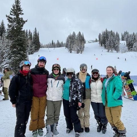 Ski trip with friends in Salt Lake City, UT, February 2024 (pictured here are Bryce, Chris, Evan, Tori and Kate)