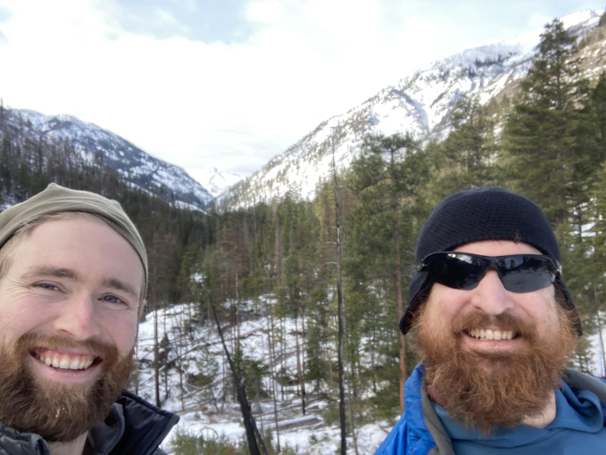 Conrad and friend Dan snowshoeing outside of Missoula