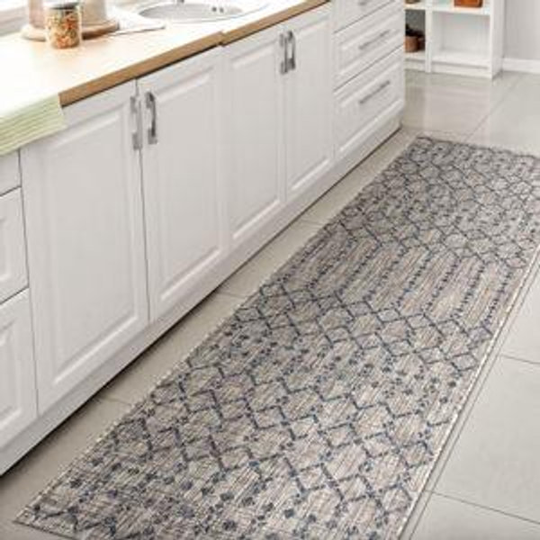 2x10 Ourika Moroccan Geometric Textured Weave Indoor/Outdoor Area Rug - JONATHAN Y