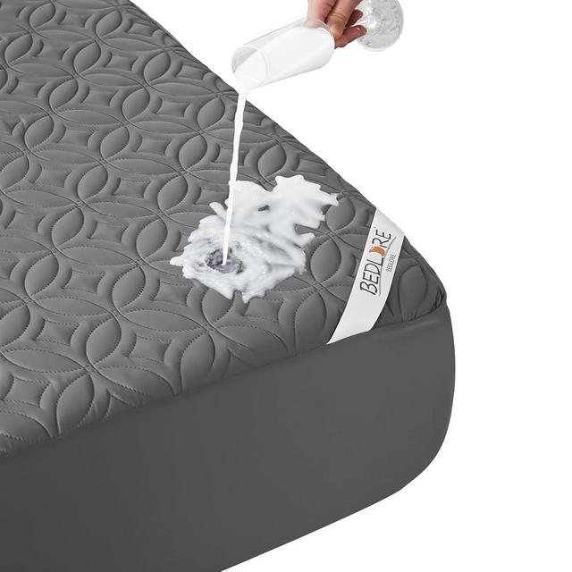 BEDLORE Waterproof Mattress Protector, Queen Size Mattress Pad Noiseless with Deep Pocket 6"-18" Depth, Soft Breathable Dirt-Proof Bed Mattress Cover Washable for Home, Bedroom, Hotel (Gray)