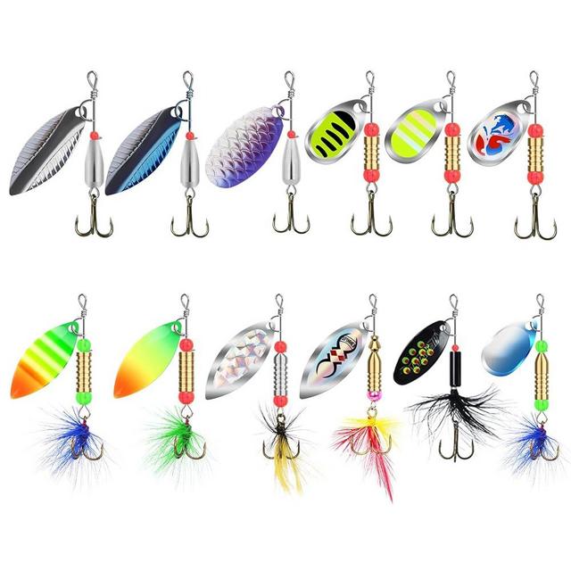 TRUSCEND Swimming or Jigging Fishing Spinners with Two-Way Spinning Spoons System, Rooster Tail Fishing Lures with Flash Copper Body & Blade, Freshwater and Saltwater Blade Bait for Bass Walleye Trout