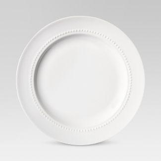 8.3" Porcelain Beaded Salad Plate White - Threshold™