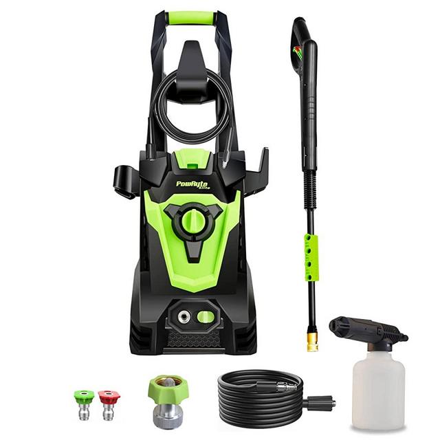 PowRyte Electric Pressure Washer, Foam Cannon, 2 Different Pressure Tips, Power Washer, 3500 PSI 2.4 GPM