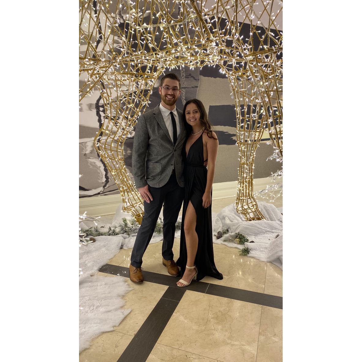 Alex's Work Holiday Party. I almost didn't go over having a menty b over finding a dress. December 2019.