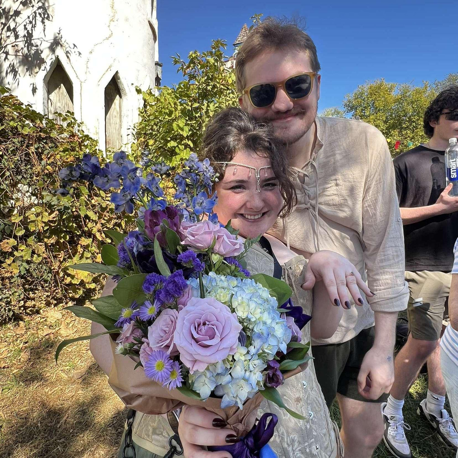 September 2024: A picture of Autumn and Jake when they got engaged on September 29th 2024. The bouquet was absolutely gorgeous courtesy of Auntie Dawnie