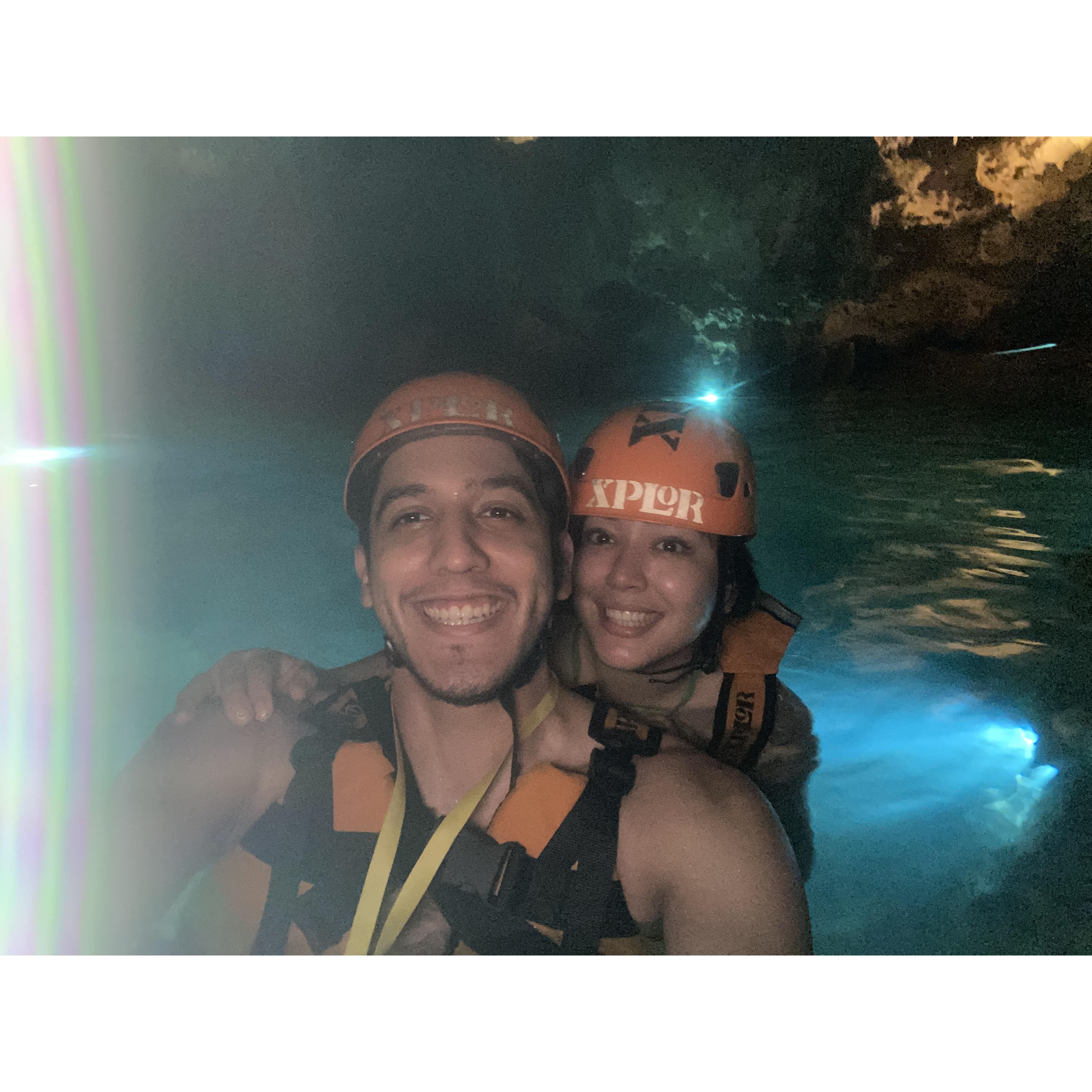 Exploring the caves in Cancun, MX.
