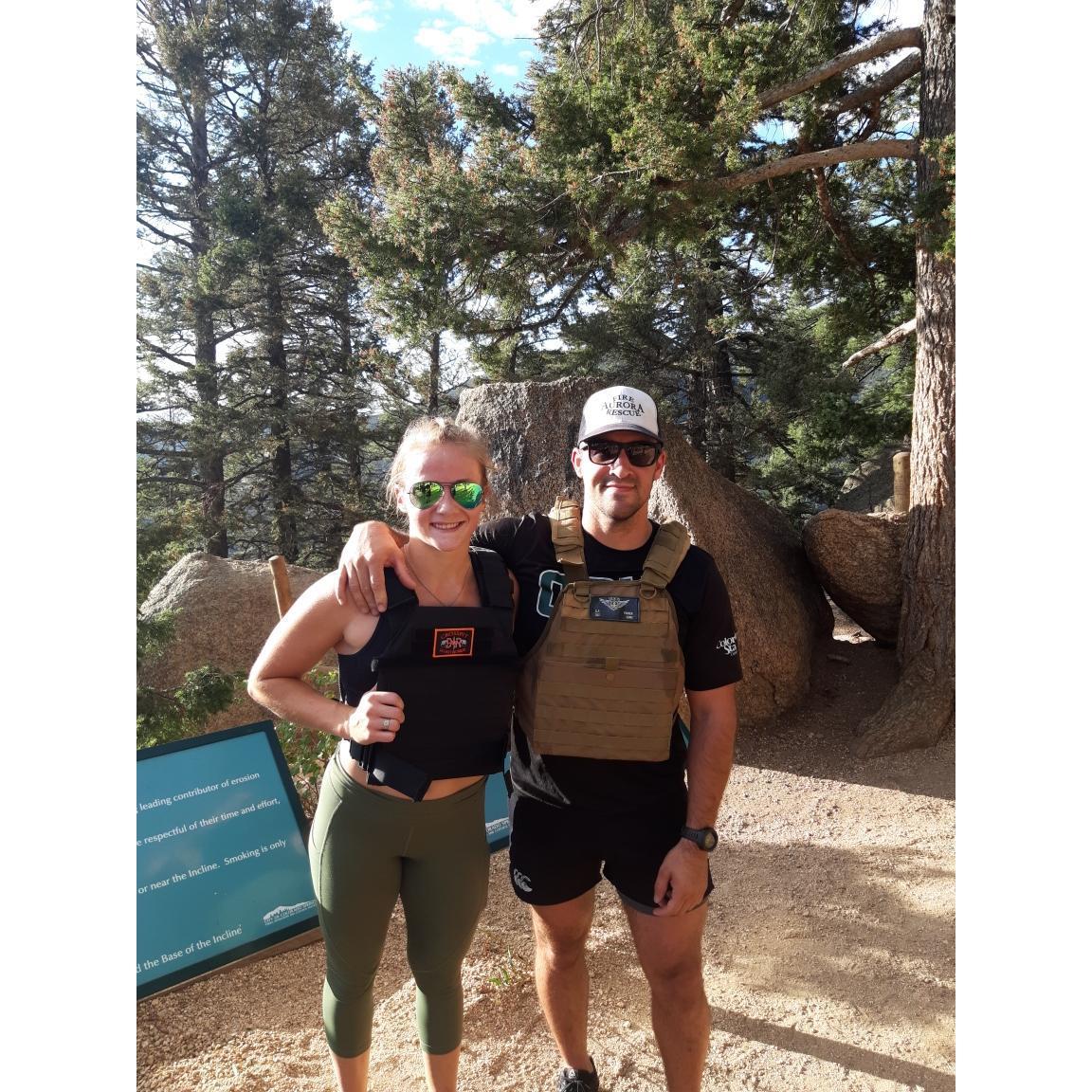 This was at the top the the Manitou Springs Incline, it is a 2,000ft elevation gain in less than a mile trail. The entire trail is 2,768 steps, we were very tired after this hike!
