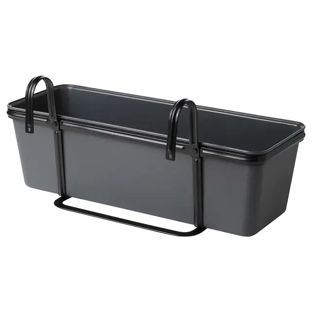 Ikea ROSENKÅL Flower box with holder, outdoor dark gray/black19x7 "