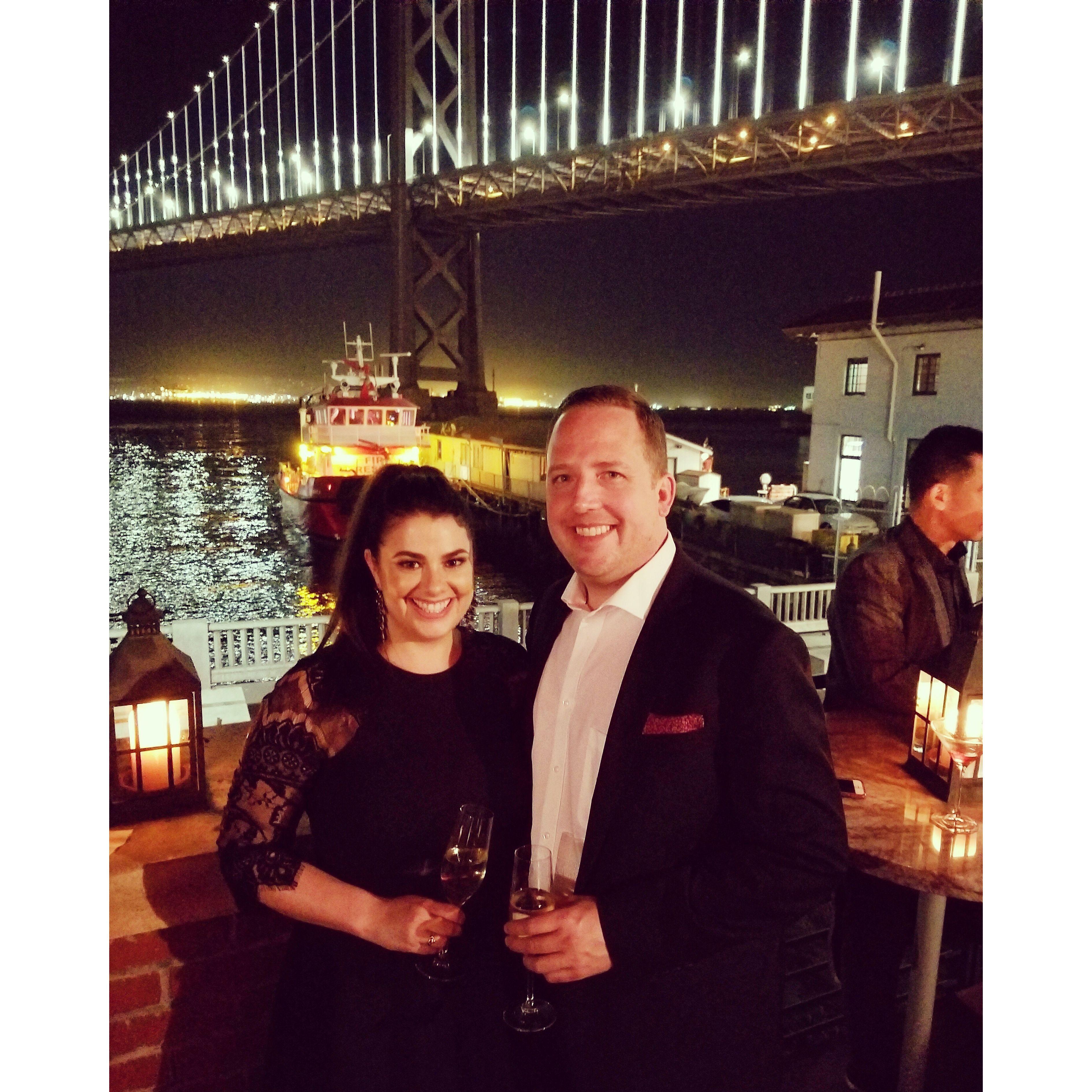 OJ Holiday party at Epic with incredible views of the Bay Bridge in SF