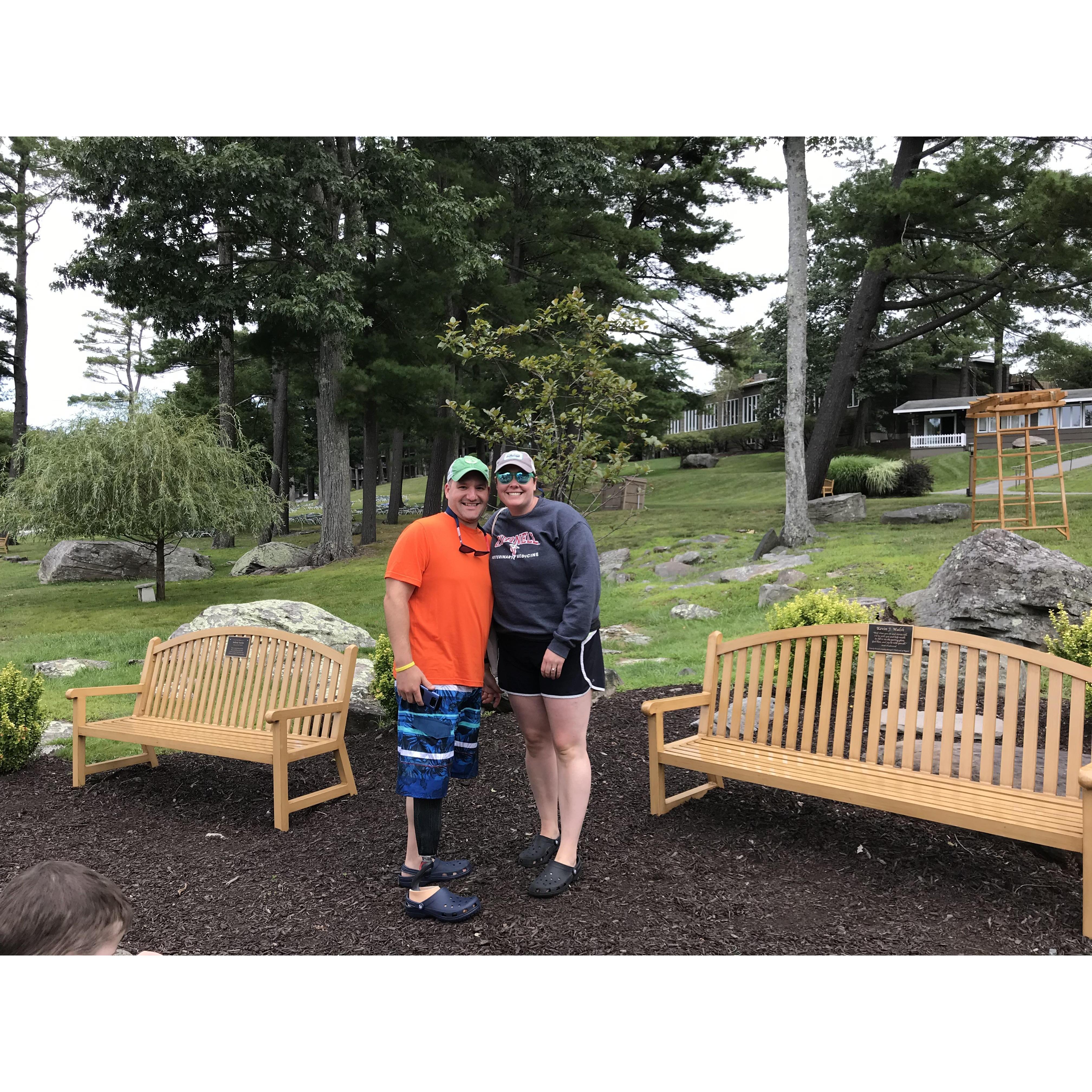 The site of the engagement!  (Not pictured, Mike and the Buckley men inspecting the mulch for his knee imprint)