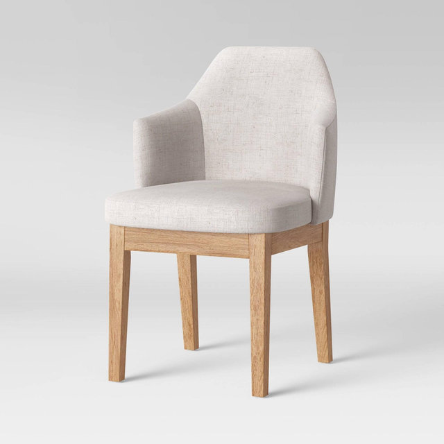 Kinston Curved Back Upholstered Dining Chair Linen - Threshold™