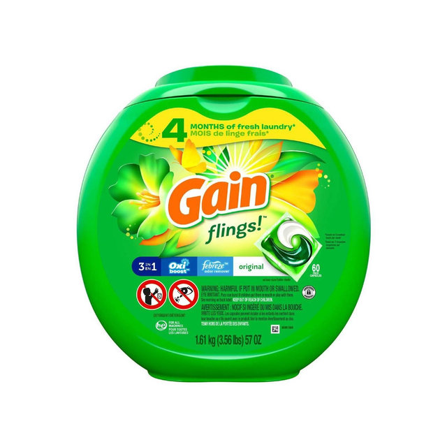 Gain flings! Original Scent Liquid Laundry Detergent Pacs - 60ct