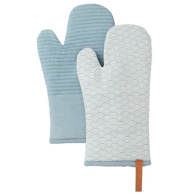 Folkulture Oven Mitts Heat Resistant 12" x 5.5" or Silicone Oven Mitts, Cotton Oven Mits, Oven Mits/Glove Set or Cute Kitchen Mittens, Kitchen Oven Mitt Set - (Sea Angel)
