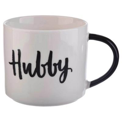 15oz Stoneware Stackable Hubby Coffee Mug White - Threshold™