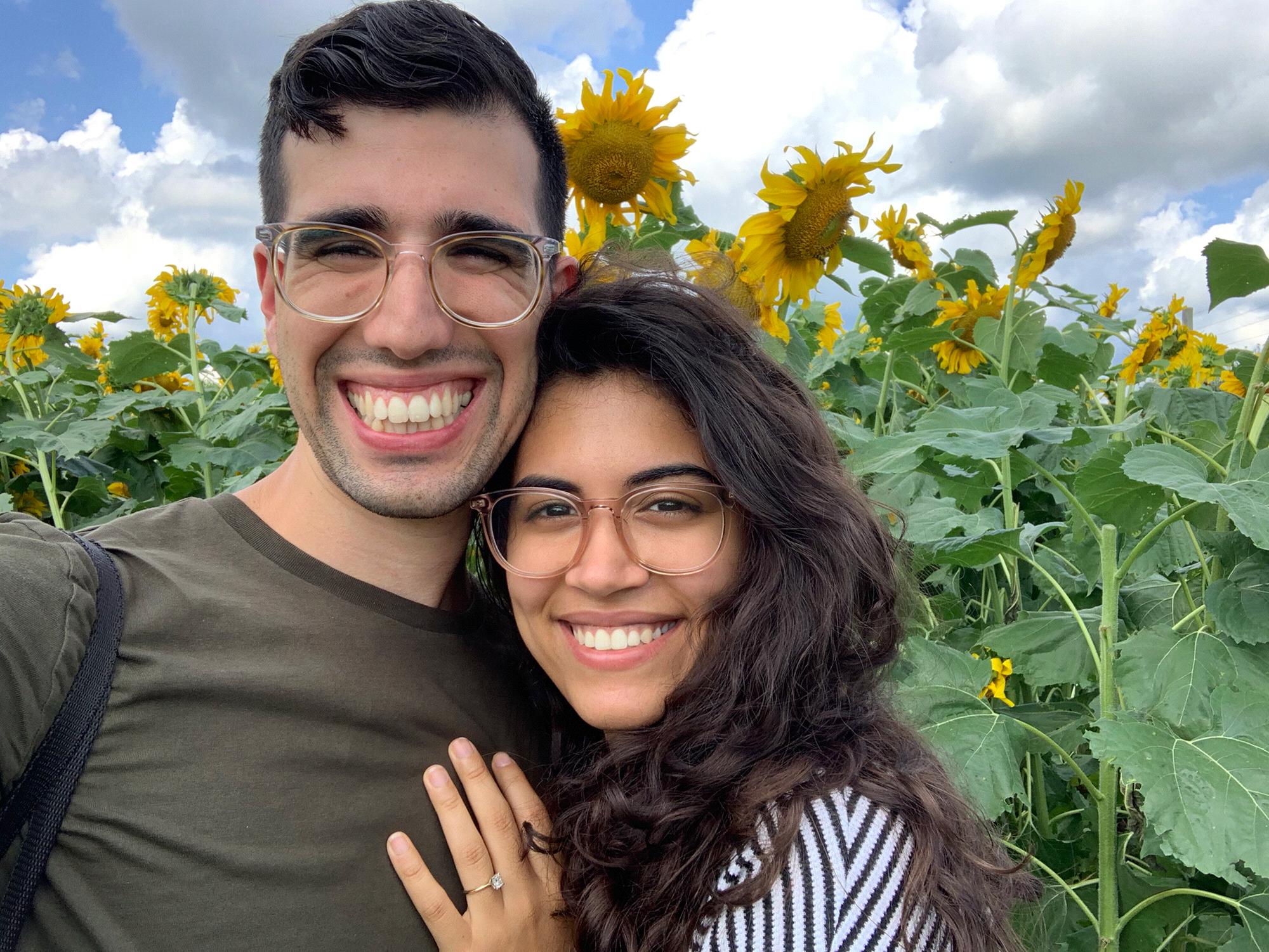 Sunflower maze with my fiancé!