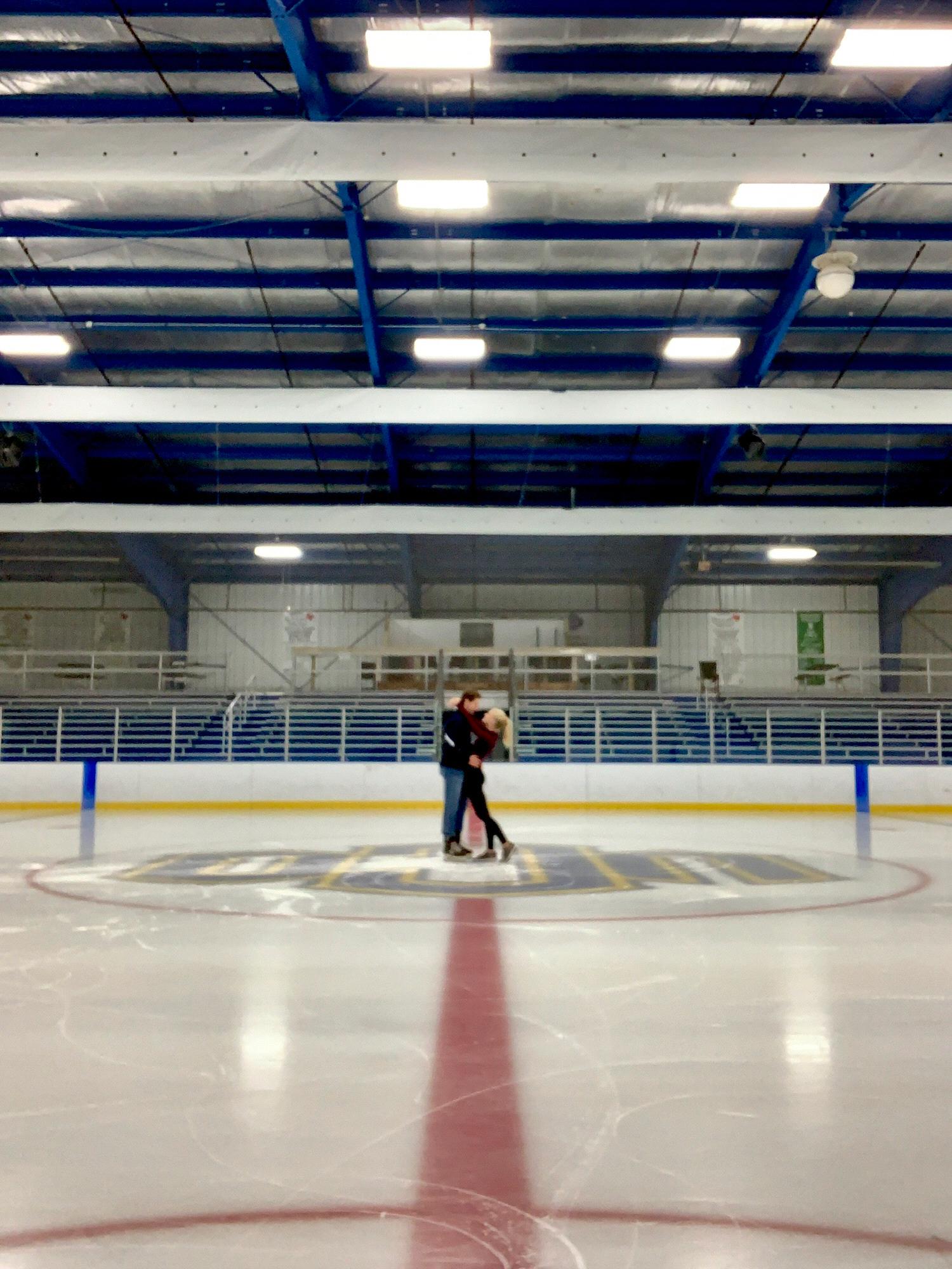 Landon took Amber for a private skate on UCO’s ice and where Landon played hockey for 4 years