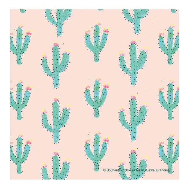 4pk Ceramic Pink Cactus Print Coasters - Thirstystone