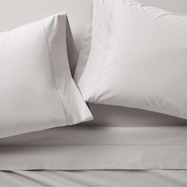 Organic 400 Thread Count Percale Dove Full Sheet Set