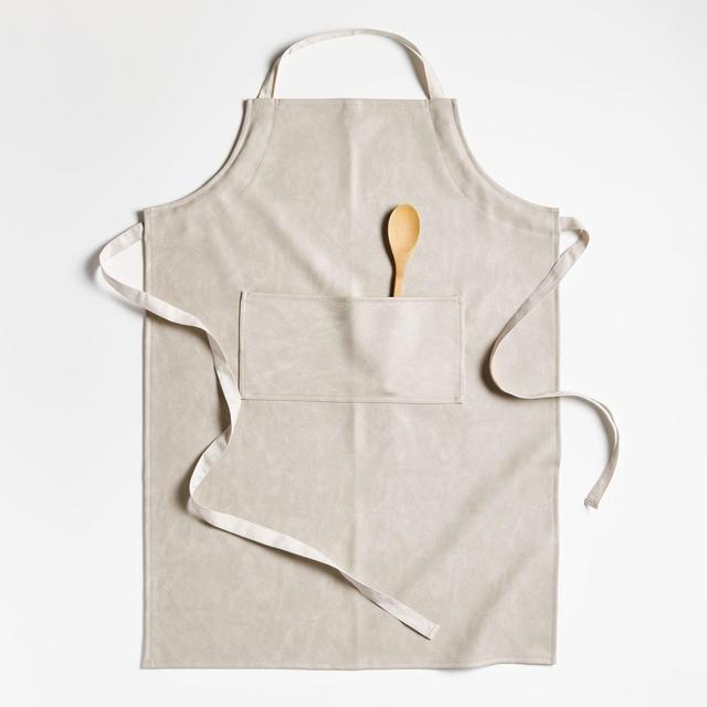 Scout Greige Faux Leather Apron