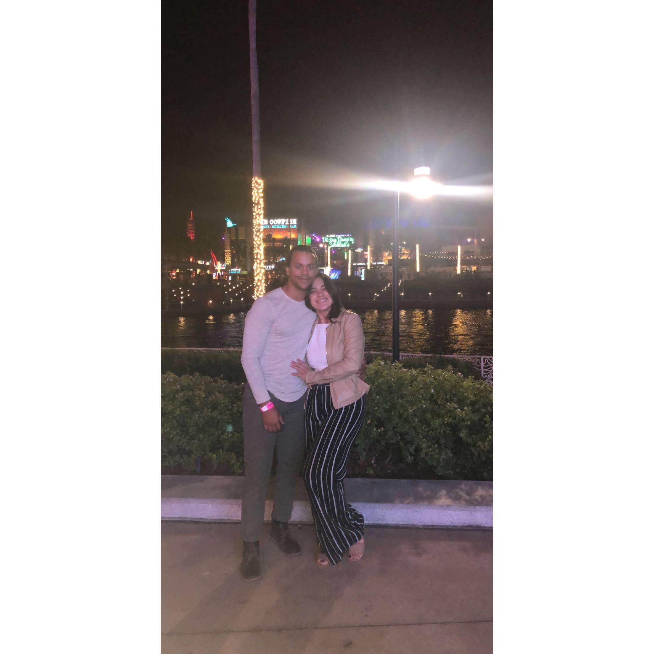 Our first trip to Orlando together- didn't make it inside Disney though.