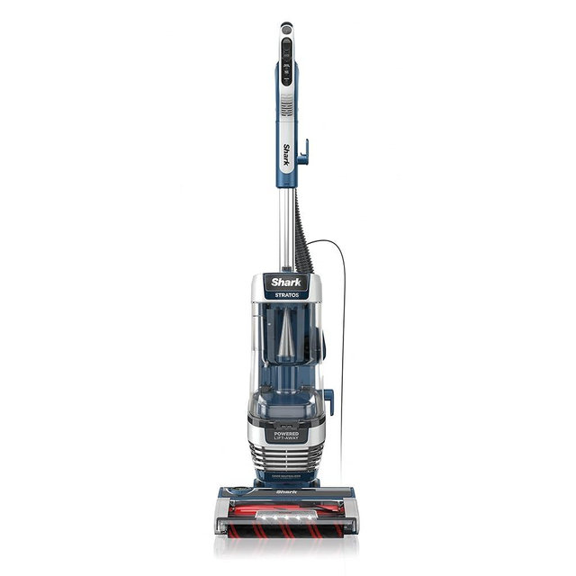 Shark AZ3002 Stratos Upright Vacuum with DuoClean PowerFins, HairPro, Powered Lift-Away, Self-Cleaning Brushroll, & Odor Neutralizer Technology, Navy (Renewed)