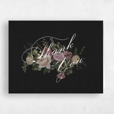 Light Mauve, Black Wedding Thank You - Bourgeon Landscape