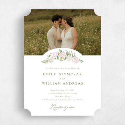 Pink Ticket Wedding Invitation - Speranza Photo