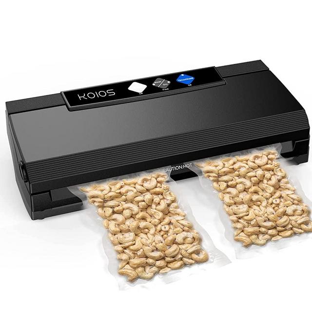 KOIOS Vacuum Sealer Machine, 85kPa Automatic Food Sealer for Food Savers with Starter Kits, Easy to Clean, Compact Design and Built-in Cutter
