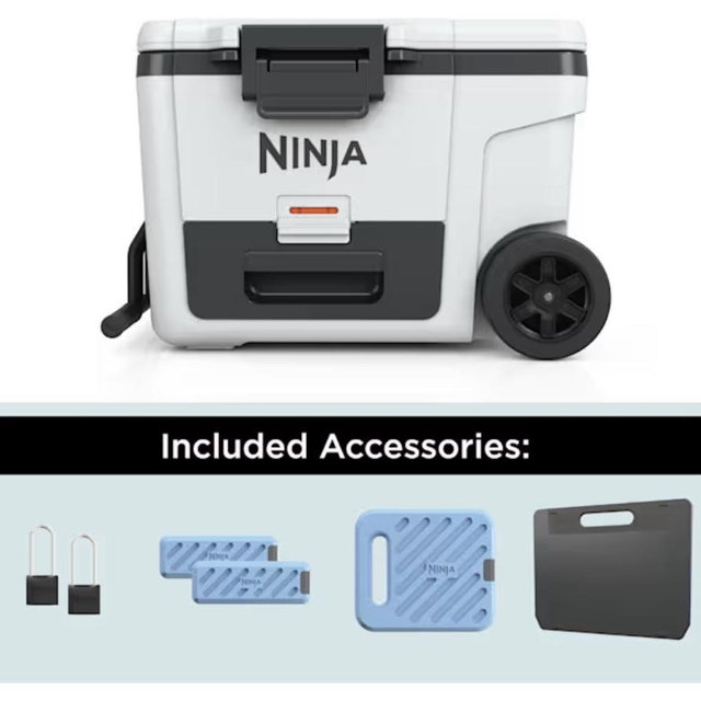 Ninja FrostVault™ 45qt Wheeled Cooler with Dry Zone Bundle, Cloud White