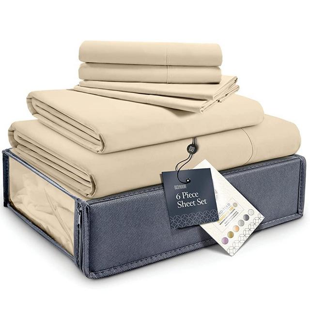 BELADOR Silky Soft Queen Sheet Set - Luxury 4 Piece Bed Sheets for Queen Size Bed, Secure-Fit Deep Pocket Sheets with Elastic, Breathable Hotel Sheets and Pillowcase Set, Wrinkle Free Oeko-Tex Sheets