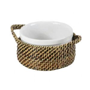 Woven Handled Souffle Ramekin with Stoneware Insert
