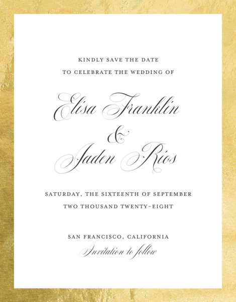 Azurite Square Foil | White | Zola Save The Dates