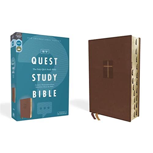 NIV, Quest Study Bible, Leathersoft, Brown, Thumb Indexed, Comfort Print: The Only Q and A Study Bible
