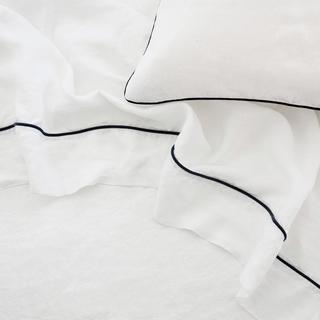 Piped Linen Flat Sheet