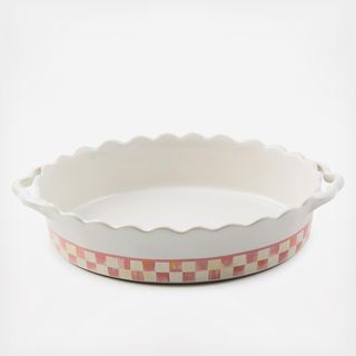 Rosy Check Everyday Stoneware Oval Baker