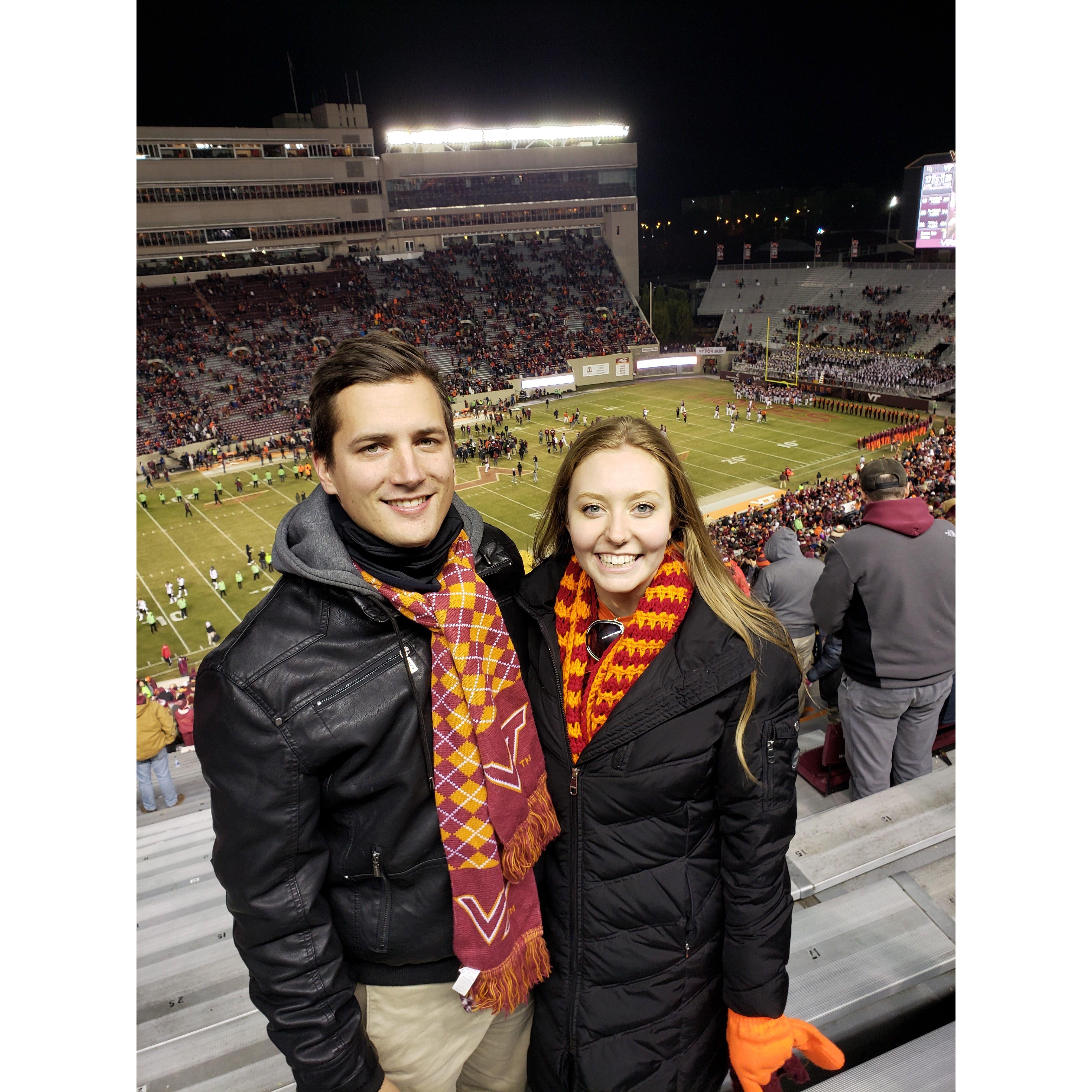 First Hokie football game.