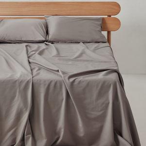 FOSSIL COLOR QUEEN - Organic Room Service Sateen Sheet Set