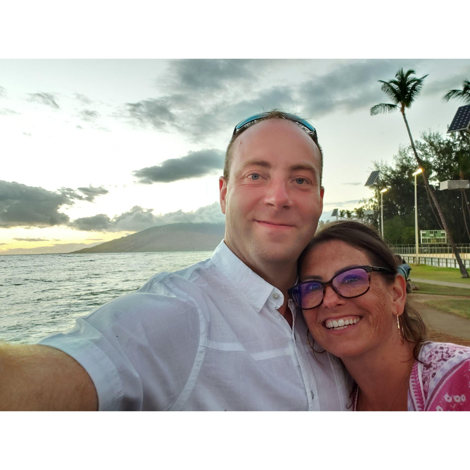 We got one!  Another sunset before we said "I do"